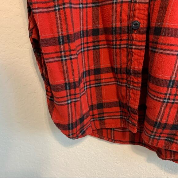 J. Crew Red Plaid Flannel Button Down Shirt - Picture 4 of 9